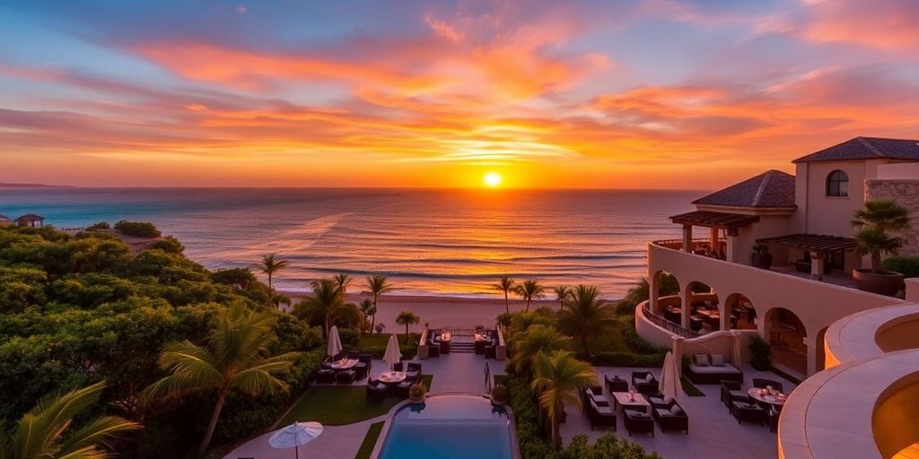 Stunning sunset view from The Cape Cabo resort.