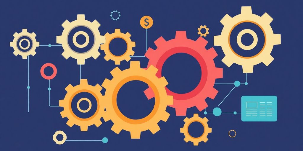 Moderne illustrasjon av forretningsmodeller og digital transformasjon.