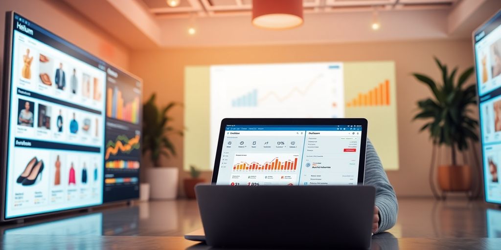 Person using Helium 10 on a laptop with analytics.