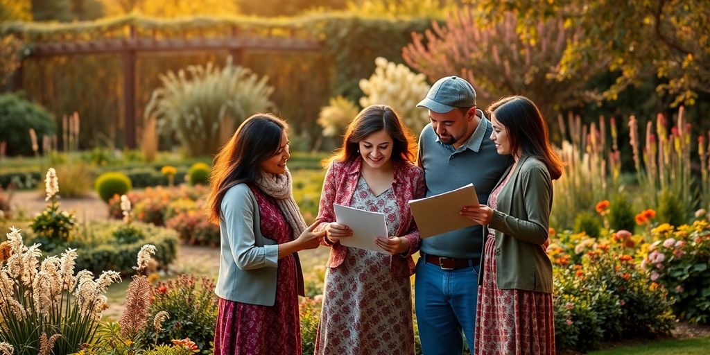 Famille discutant de l'assurance vie et patrimoine.