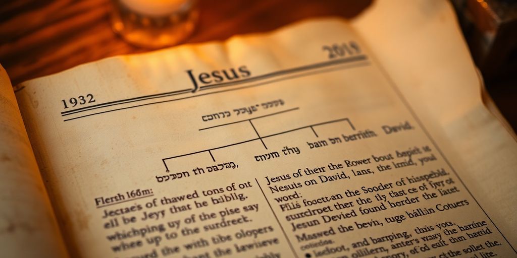 Ancient scroll depicting Jesus' genealogy to King David.