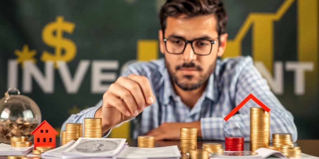 Investor choosing stocks for financial growth.