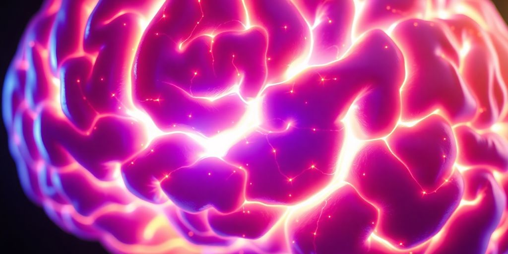 Brain scan highlighting neural pathways.