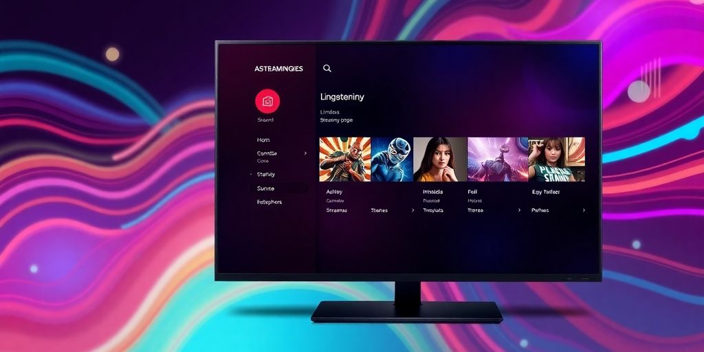 صورة لواجهة رقمية تعرض خيارات البث