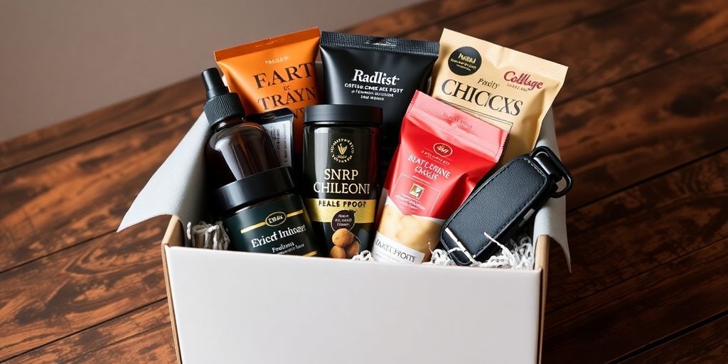 An elegant gift box for men with premium items.