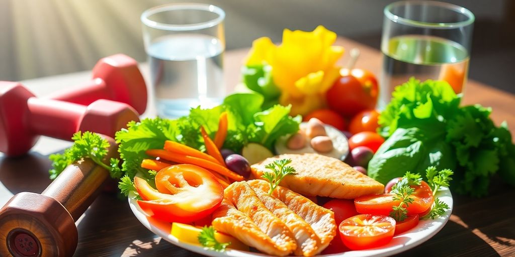Healthy food and active lifestyle.