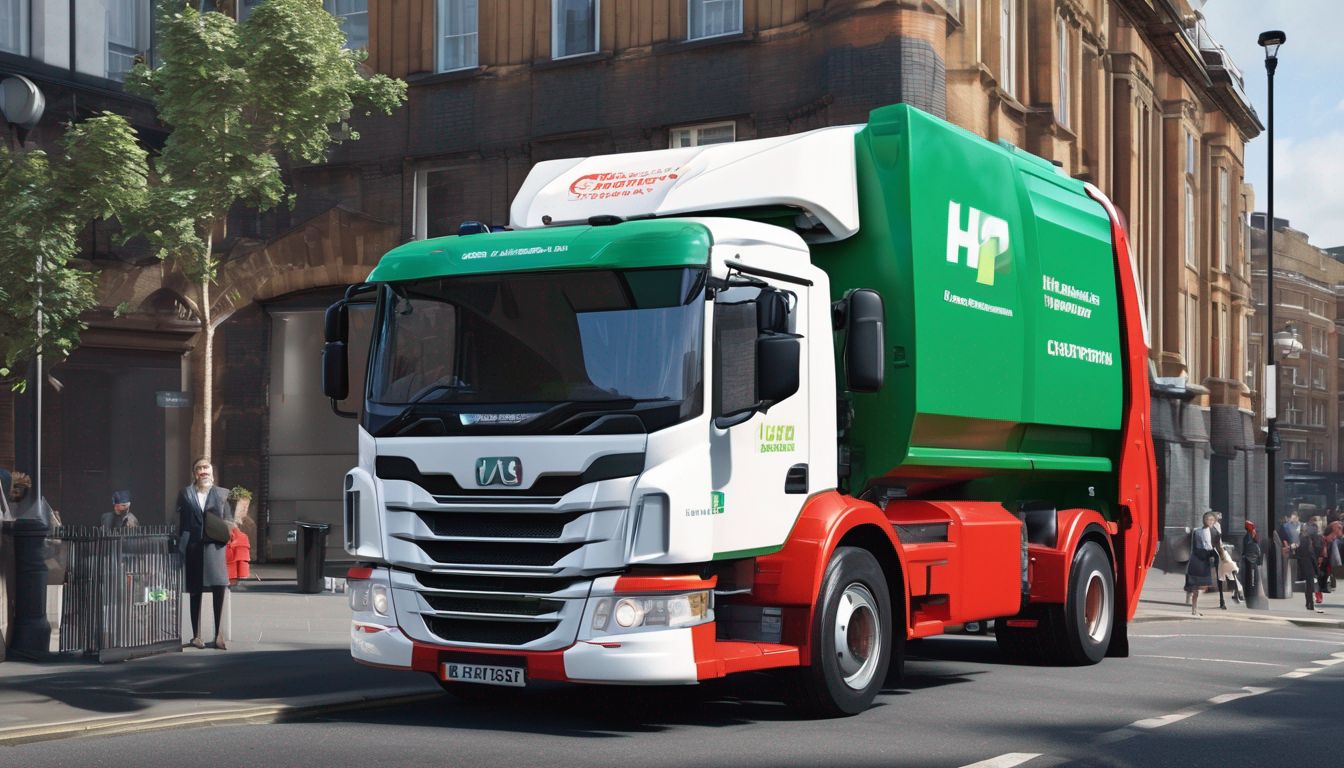 waste collection truck in London