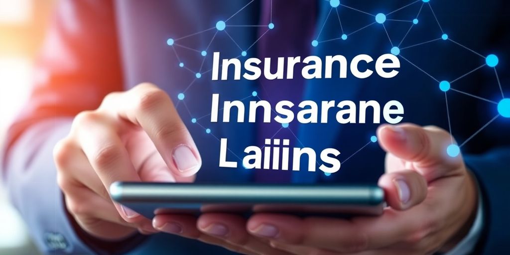 Person processing insurance claims with blockchain technology.