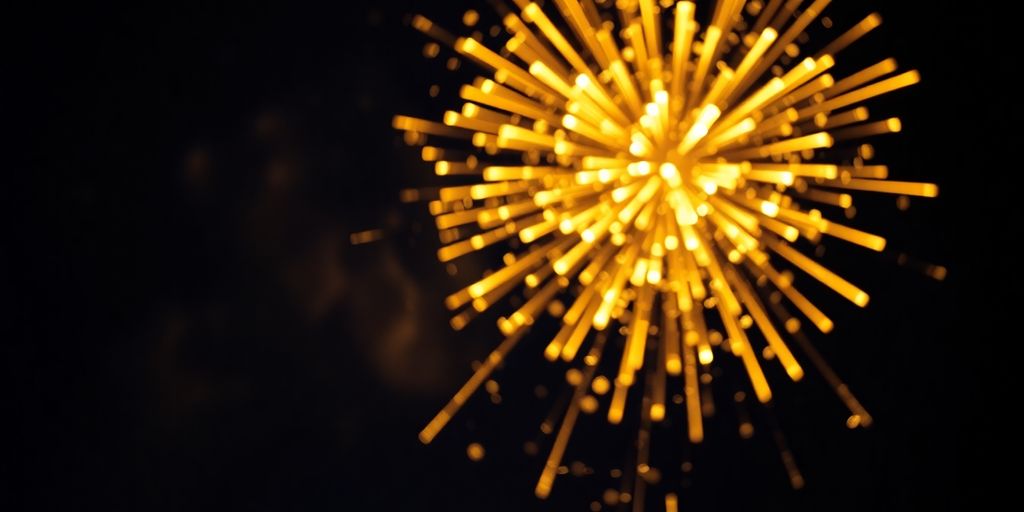 Neujahrsgrüße mit Feuerwerk