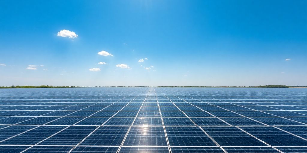 Panneaux solaires sous un soleil vif