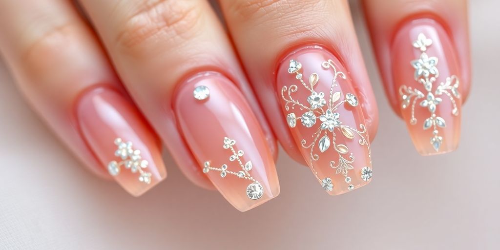 Unhas de gel elegantes para eventos especiais.