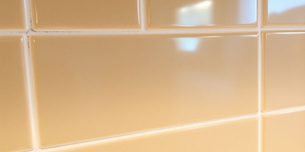 Sealed kitchen backsplash grout with a protective sheen.