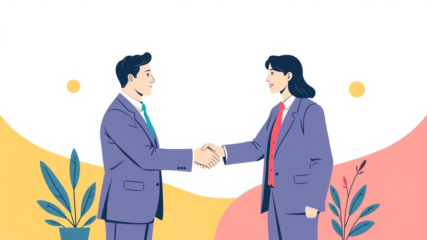 To forretningspartnere i samarbeid.