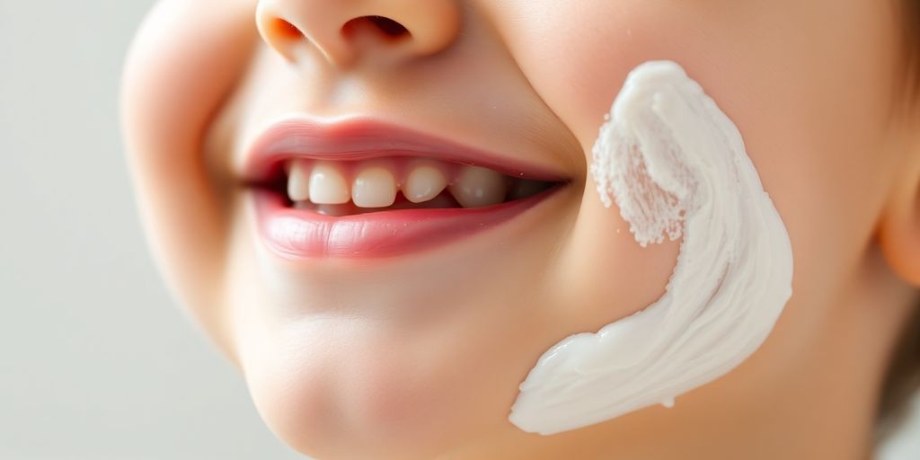 Child with gentle soap on sensitive skin