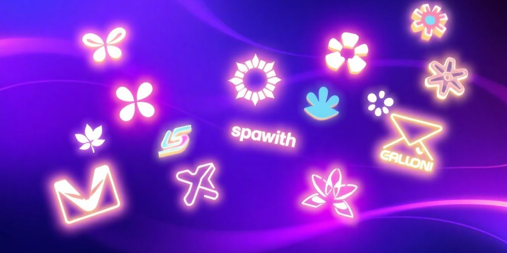 Bright, modern brand logos floating in a dynamic, abstract space.