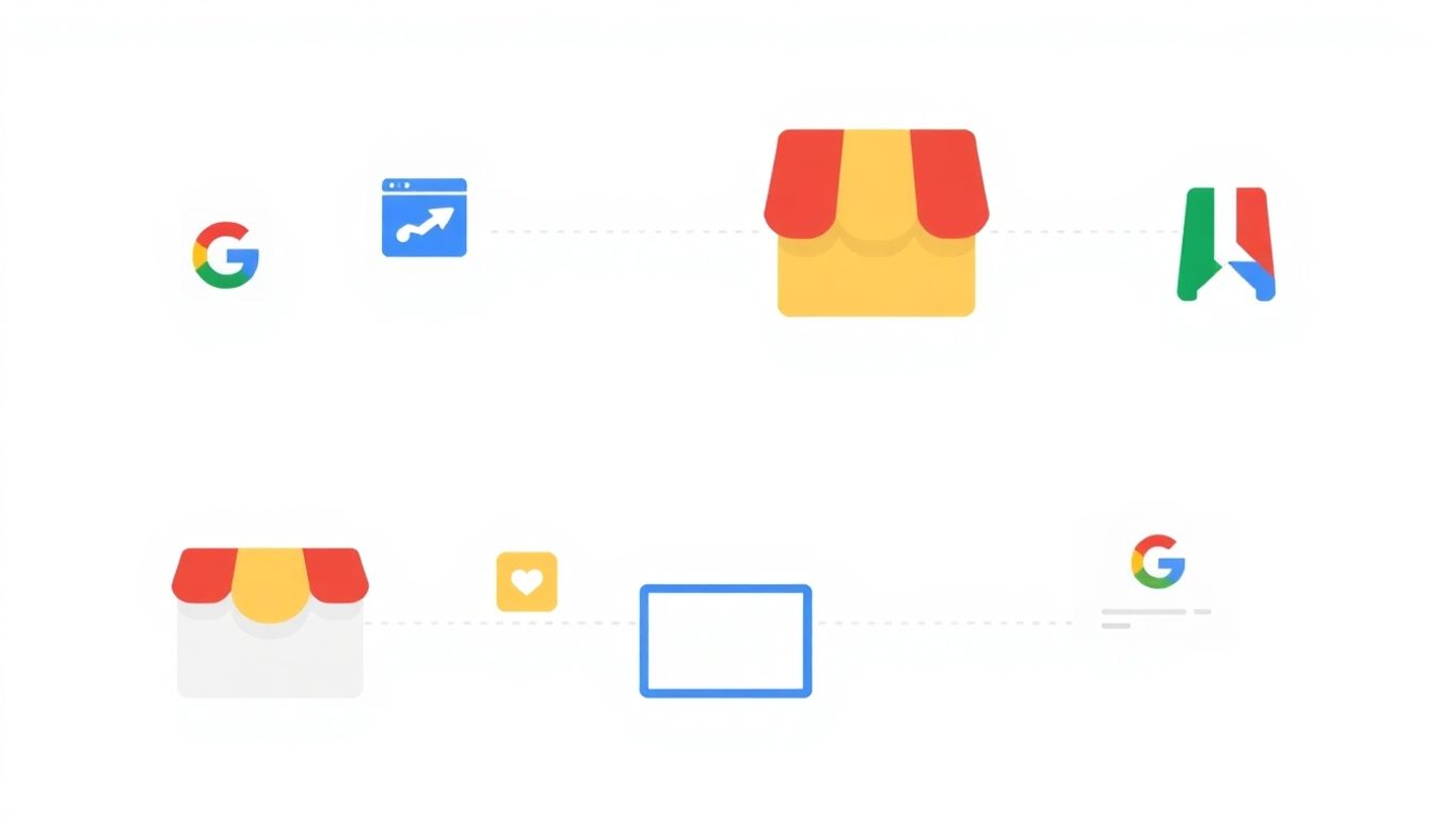 Illustrasjon av Google-tjenester i integrasjon.