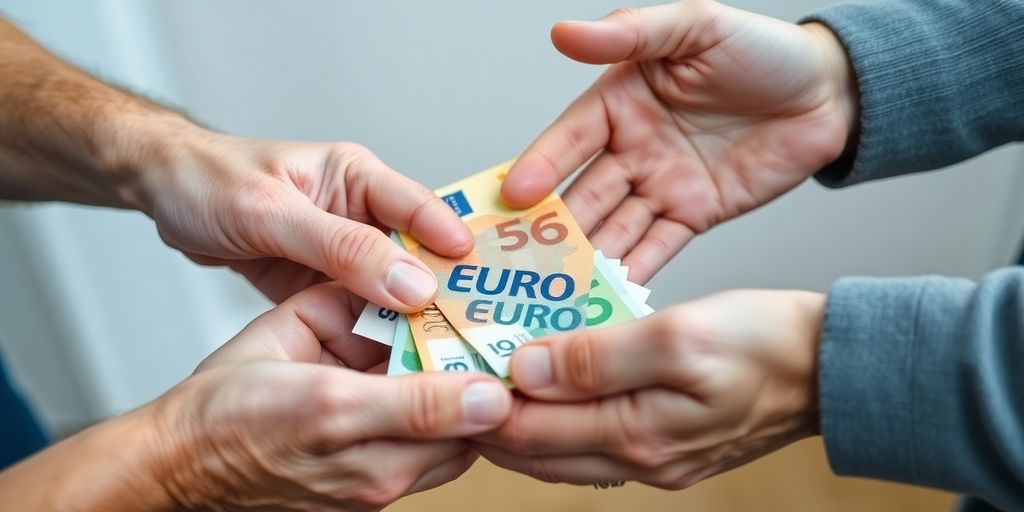 Famille multigénérationnelle, mains, argent, transmission, sécurité.
