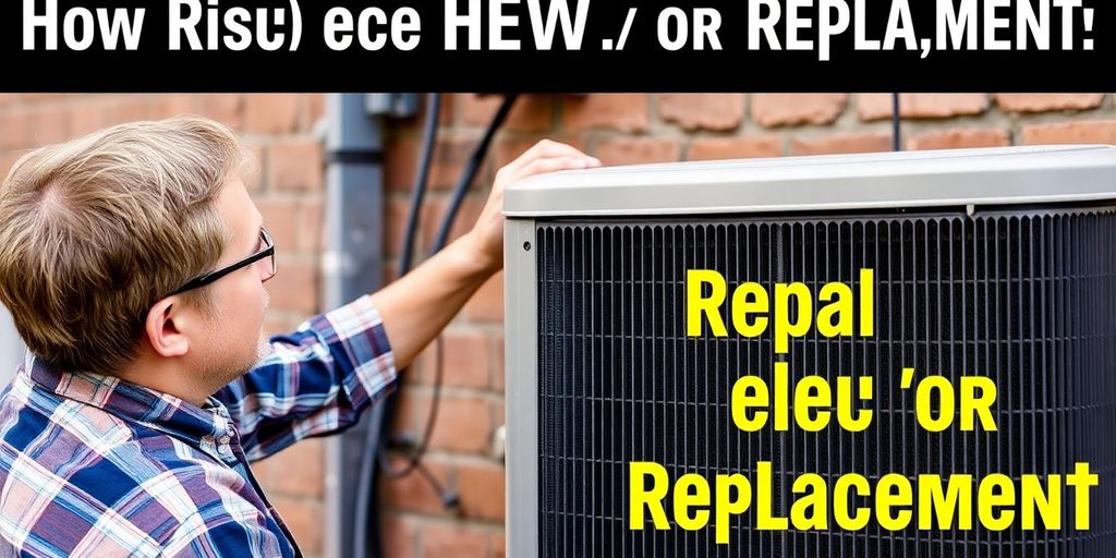 HVAC unit with homeowner making decision.