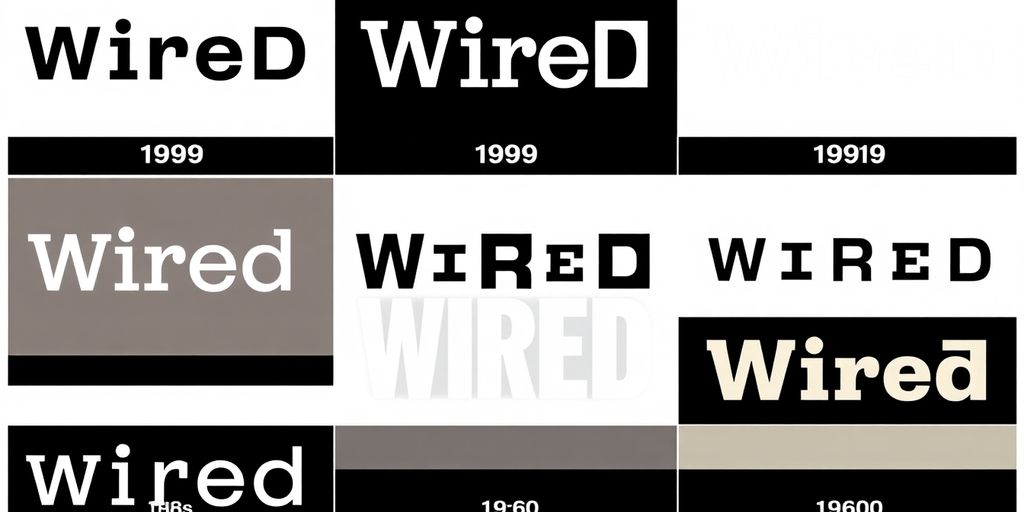 Wired logo evolution over time.