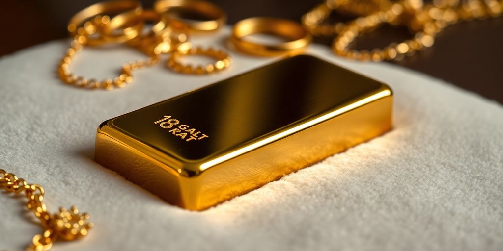 Barre d'or 18 carats sur fond de velours.