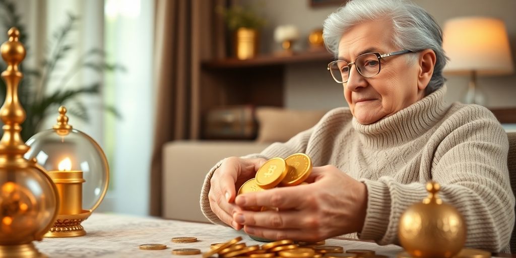 Coins d'or et décorations dans un cadre de retraite.