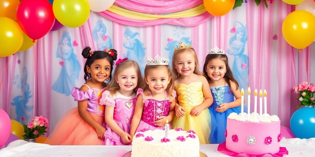 Children enjoying a magical princess party celebration.
