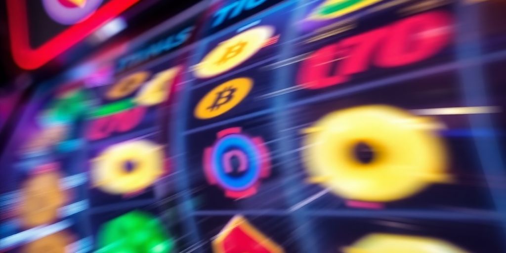 Spinning crypto slot machine reels