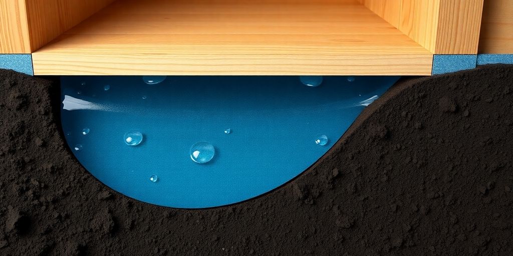 Moisture barrier protecting home foundation.