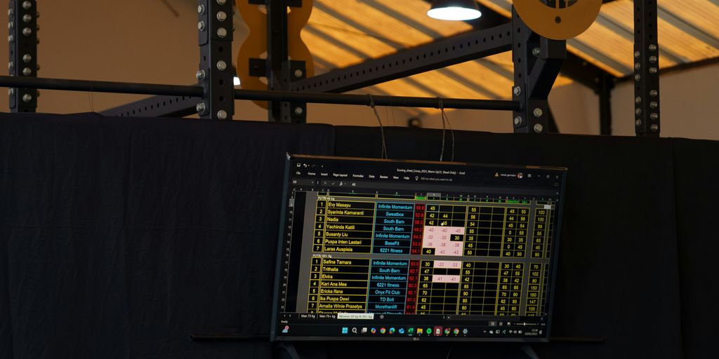 A computer monitor displaying data.