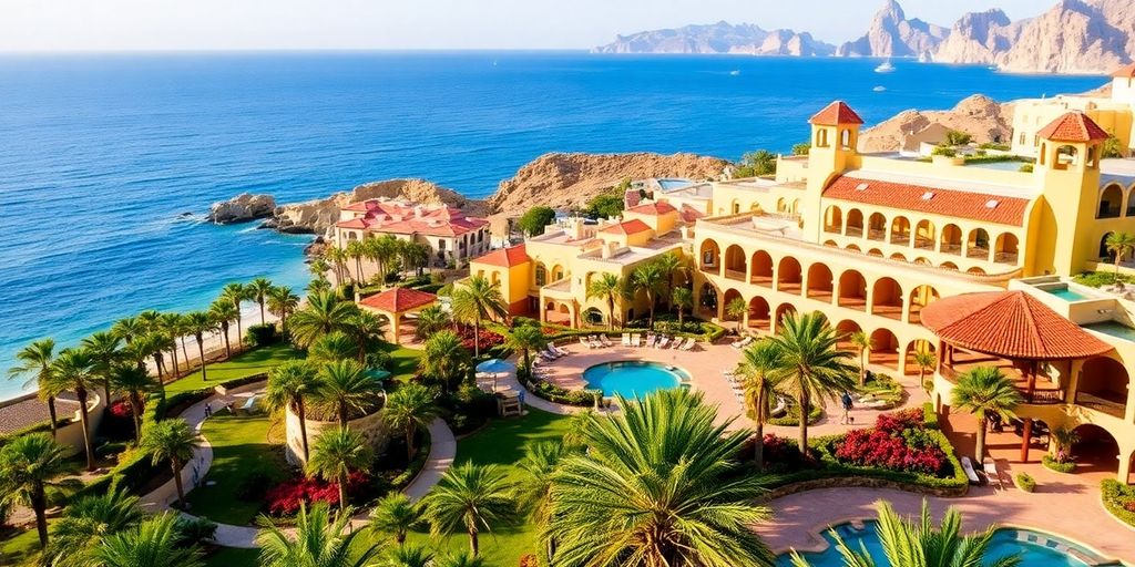 Pueblo Bonito Los Cabos with ocean view and lush gardens.