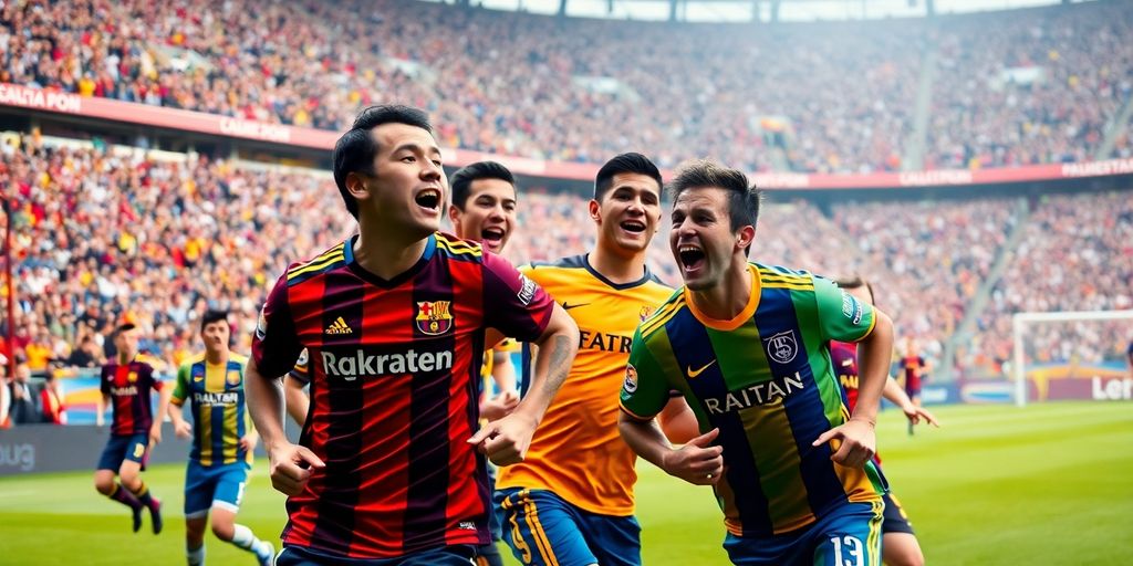 صورة مثيرة للاعبين في الدوري الإسباني لكرة القدم