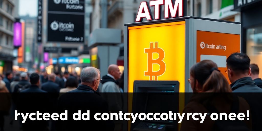 Best Bitcoin ATM to Find In The Most Reliable Locations in 2025 3 Bitcoin ATM in a busy urban environment with people.