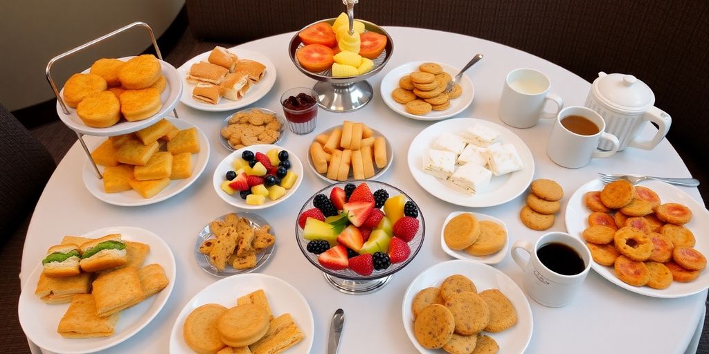 ชุดอาหารว่างพร้อมชาและกาแฟ