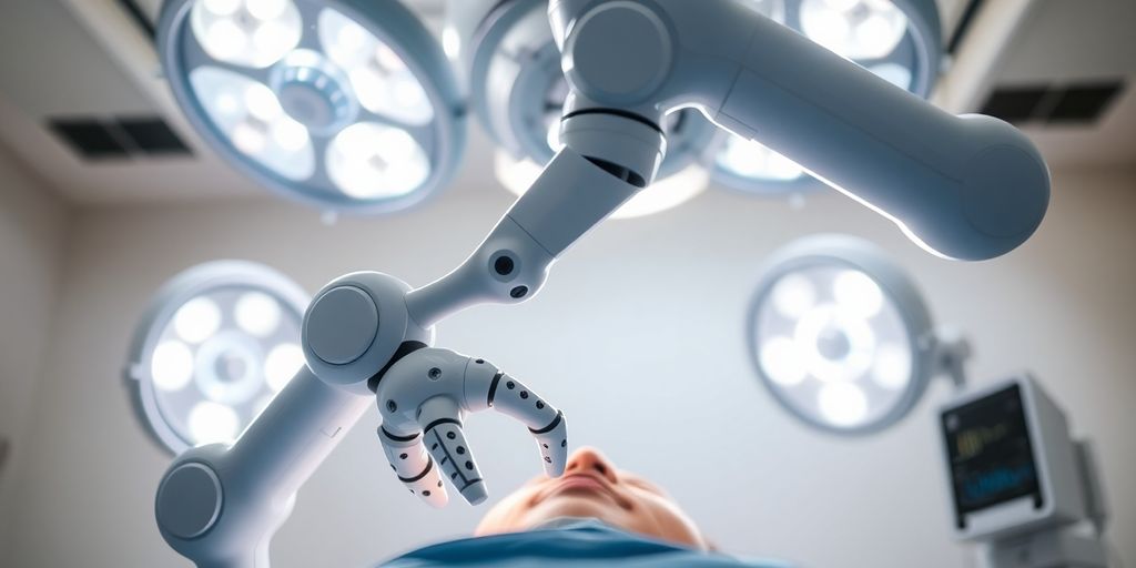 Robotic surgical system in a modern operating room.