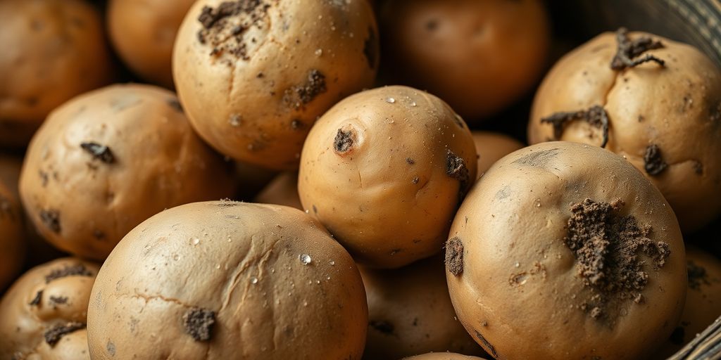 Verse biologische aardappelen met aarde
