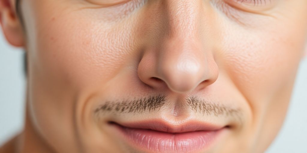 Man's face with clear, even-toned skin.