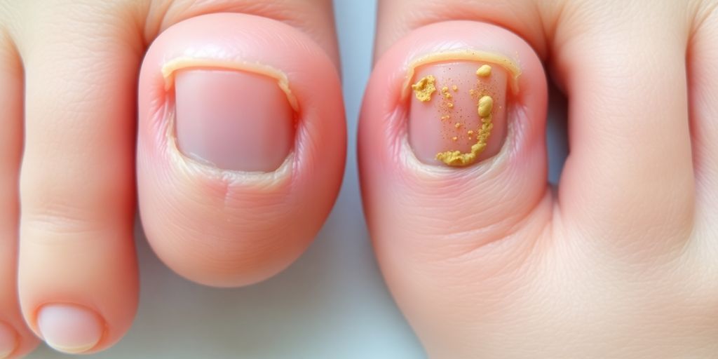 Unhas saudáveis e afetadas por fungos.