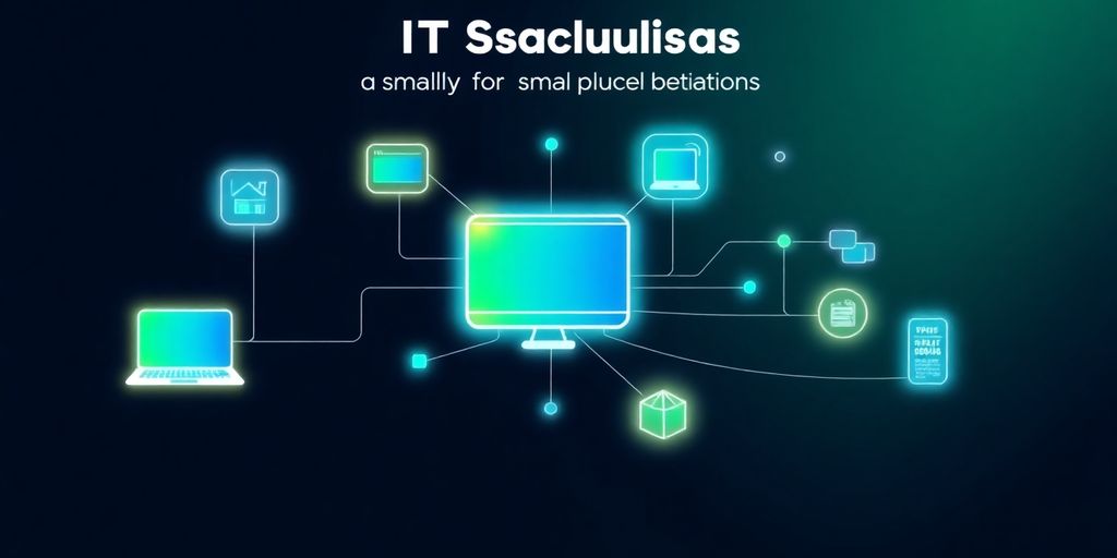 Abstract technology shapes connecting to a small business.