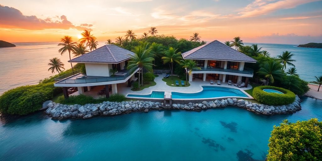 Luxurious beachfront villa with infinity pool in Thailand.