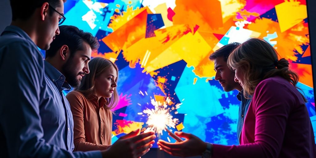 Creative agency team collaborating on brand strategy.