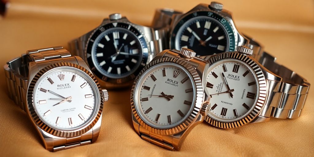 Prelepi Rolex satovi na luksuznoj podlozi.