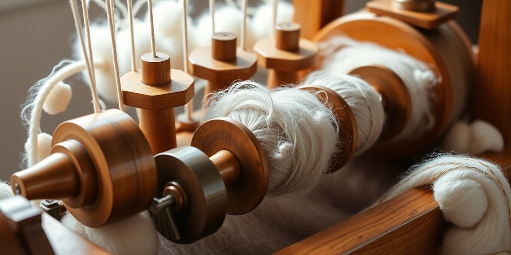 Spinning Jenny with cotton threads