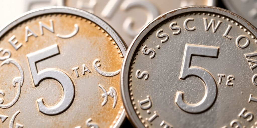 Deux pièces de monnaie Vreneli de 1947 et 1949.