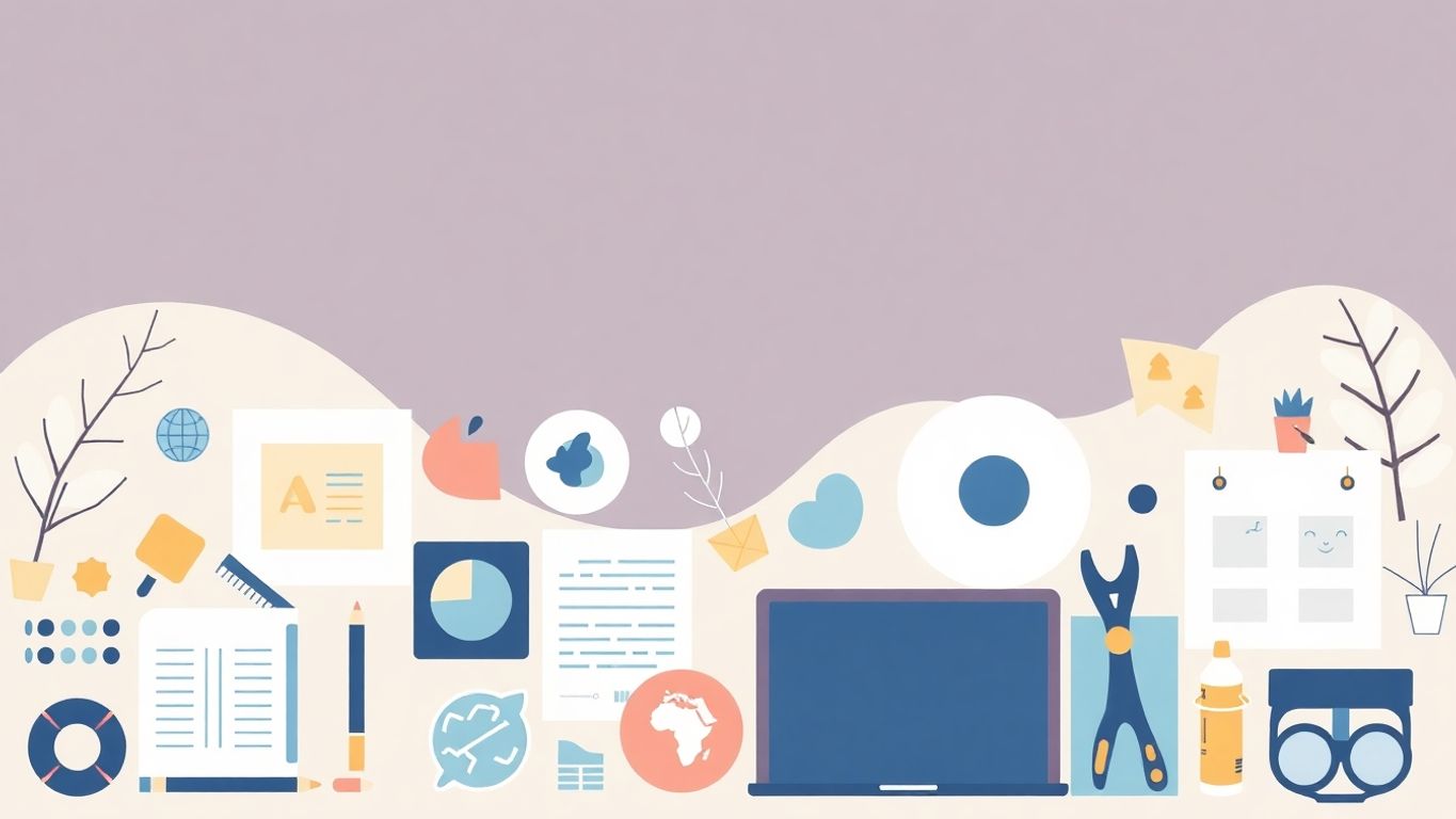 Flate, moderne illustrasjoner av designverktøy og elementer