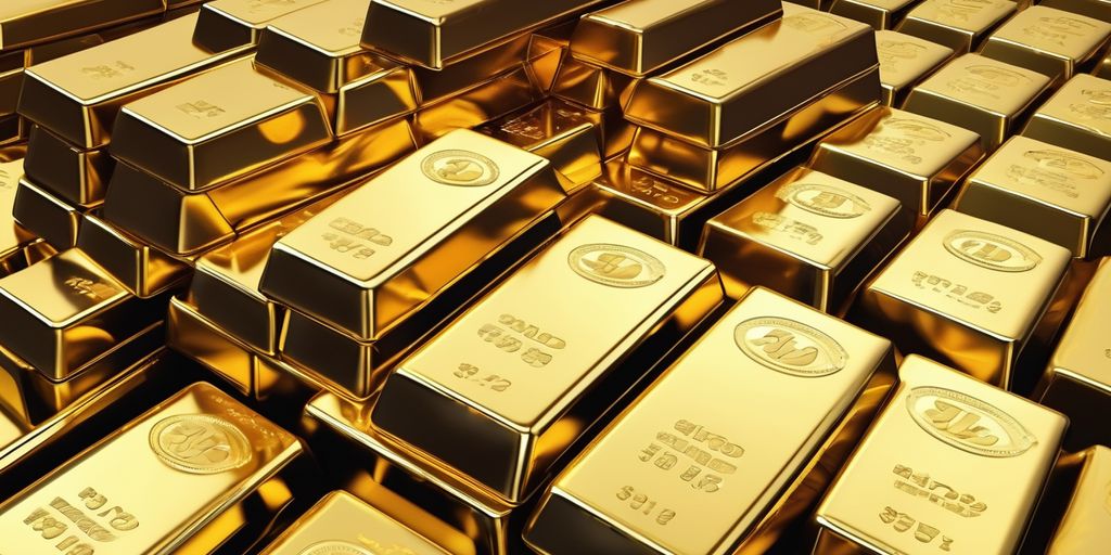 gold bars and economic indicators illustration