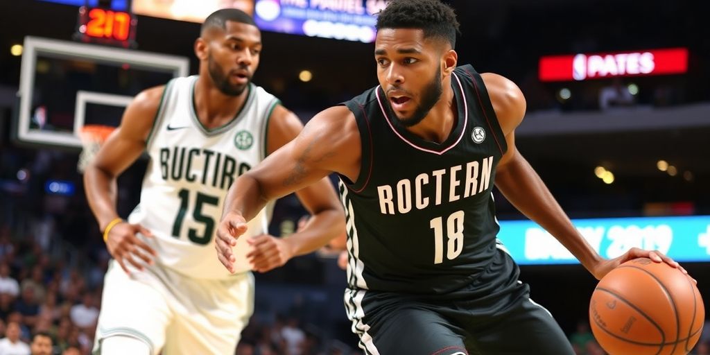 Kyrie Irving dribbling during an NBA game.