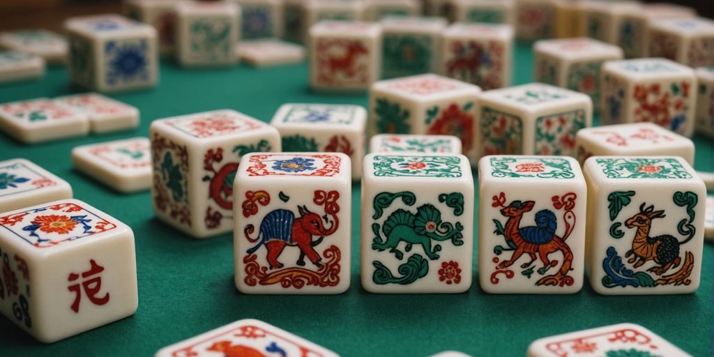 Mahjong tiles featuring various animals in detailed artwork.