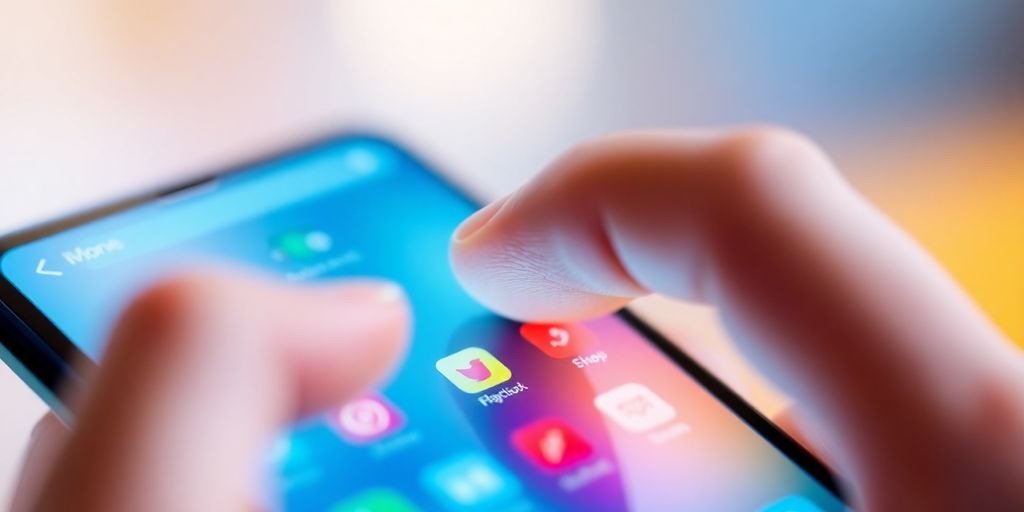 User tapping smartphone for easy online shopping experience.