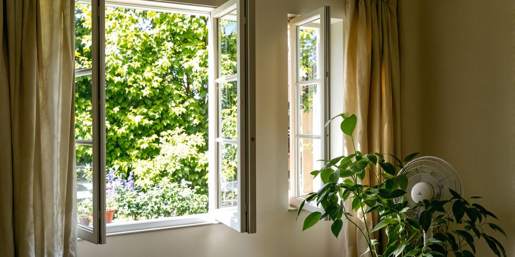 Sunlight on a window with cool interior.