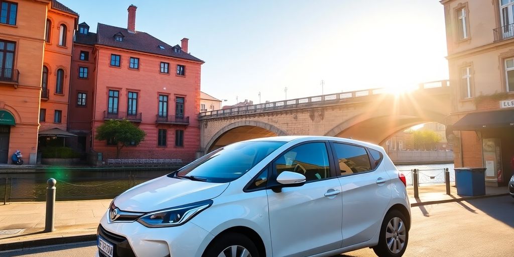Location voiture à Toulouse, soleil et pont
